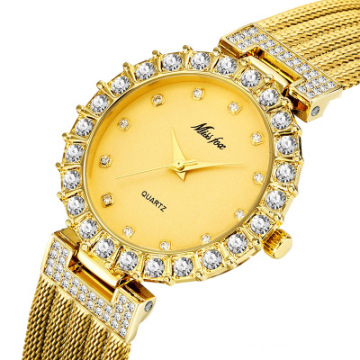 MISSFOX 2102 Women Watches Bracelet Waterproof Big Lab Diamond Ladies Quartz Clock Hours